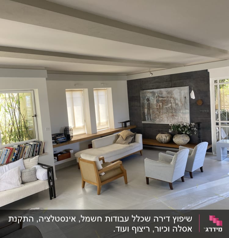 ניילון מגן על הרצפה במהלך שיפוץ